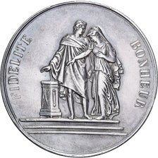 Francia, medalla, Mariage, Fidélité Bonheur, Plata, EBC