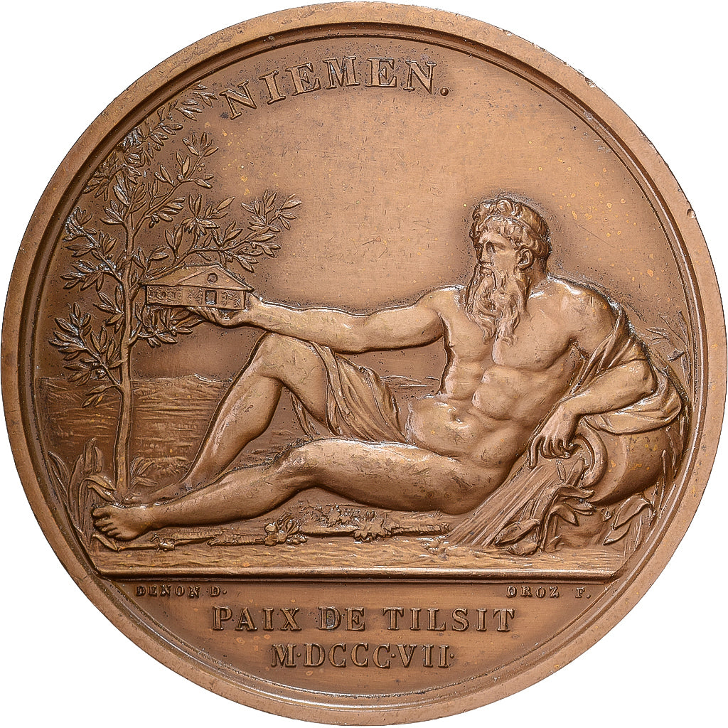 Francia, medalla, Napoleon Ier , Paix de Tilsit, 1975, Bronce, Denon, Restrike