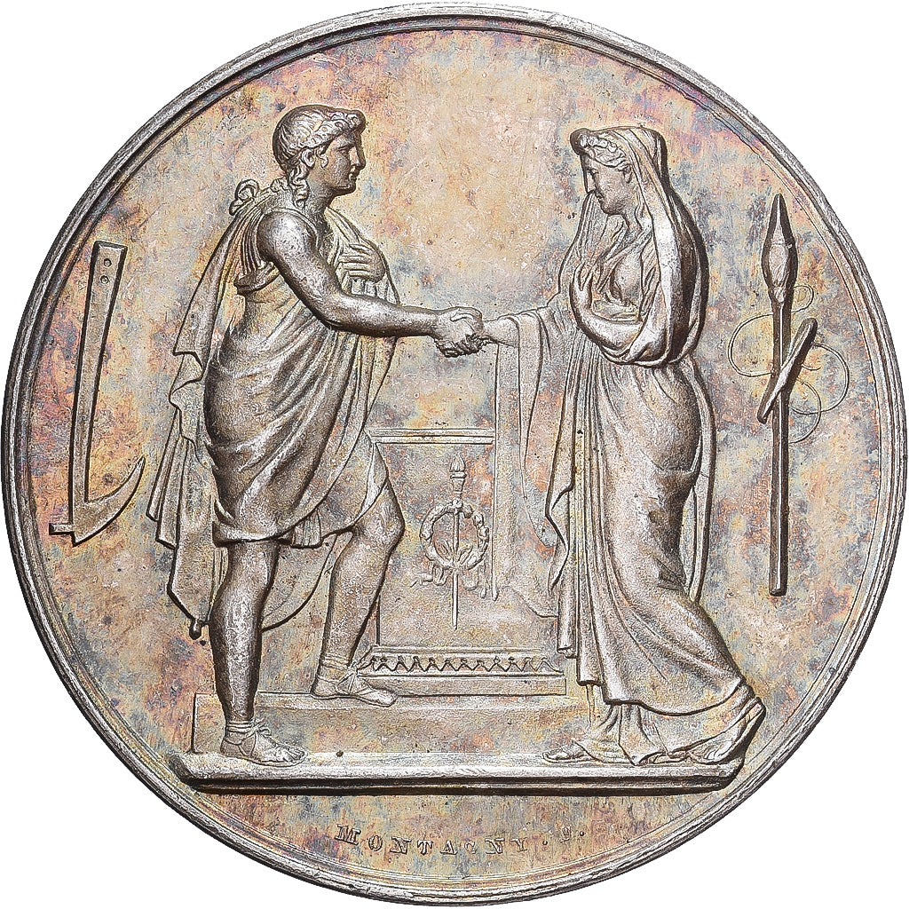 France, Médaille, Médaille de mariage, 1893, Argent, SUP, Montagny