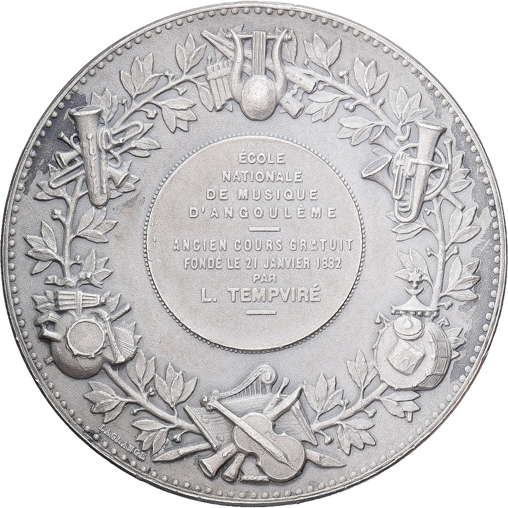 France, Medal, Ecole Nationale de Musique d'Angoulême, Silver, Dupuis.D