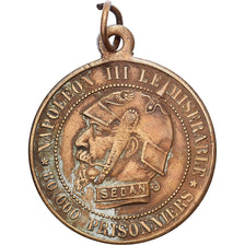 France, Medal, Napoléon III le misérable, satirique, 1870, Brass, EF(40-45)