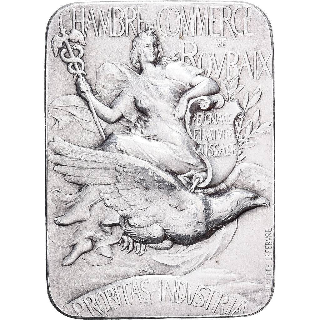 France, Médaille, Chambre de COMMERCE de Roubaix, Filature, Argent, SUP