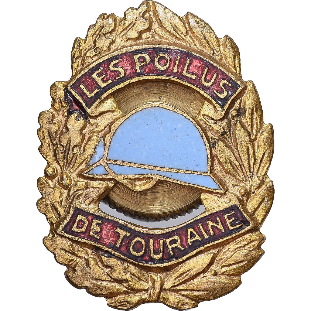 França, Les Poilus de Touraine, WAR, Insigne, Qualidade Excelente, Latão, 25