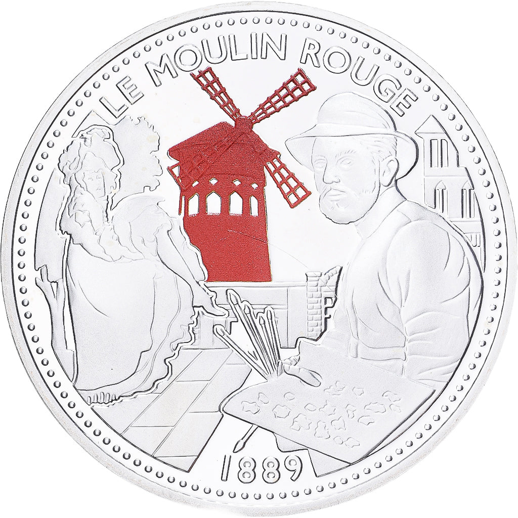 France, Medal, Les Joyaux de Paris, Le Moulin Rouge, Silver, MS(65-70)
