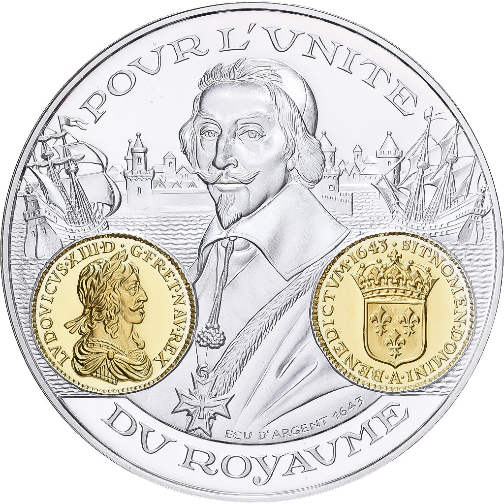 France, Medal, Histoire Monétaire, Ecu d'Argent, Louis XIII, Silver, MS(65-70)