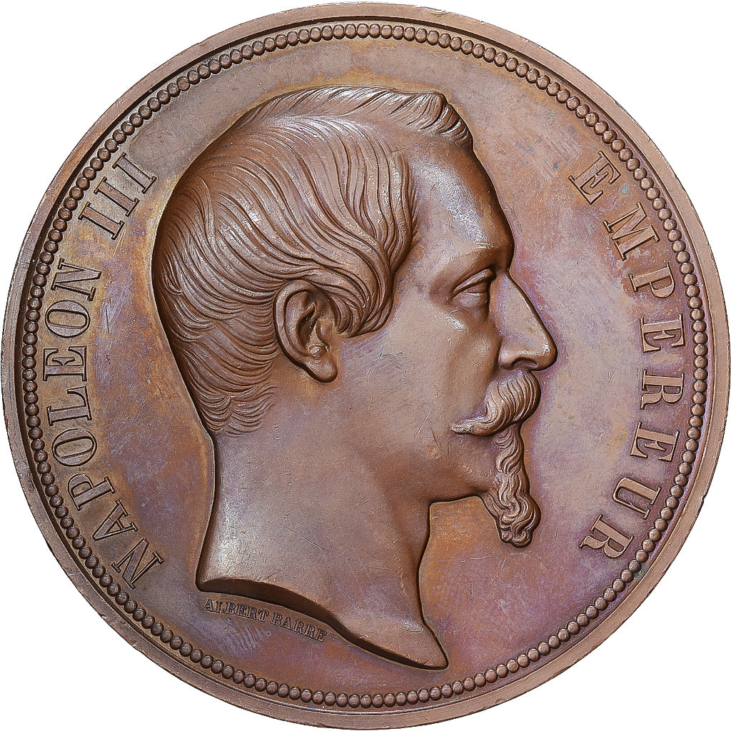 França, medalha, Napoleon III reçoit la Reine d'Angleterre à Boulogne, 1855