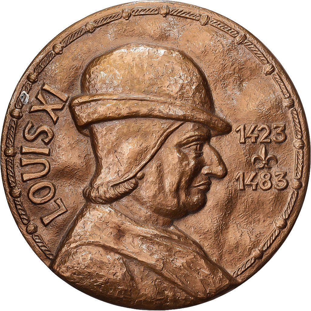 Francia, medaglia, Louis XI, Cléry Saint-André, 1975, Bronzo, Coutré