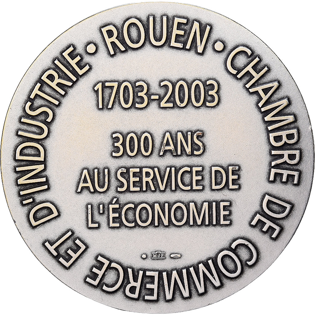 Francia, medaglia, Chambre de Commerce et d'Industrie de Rouen, 2003, Argento