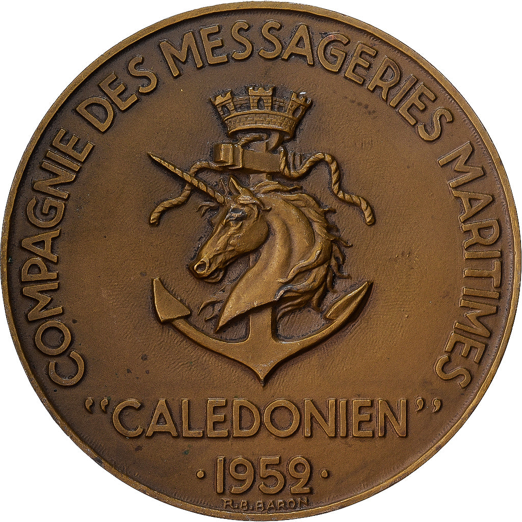 Francia, medaglia, Compagnie des messageries maritimes Calédonien, 1952