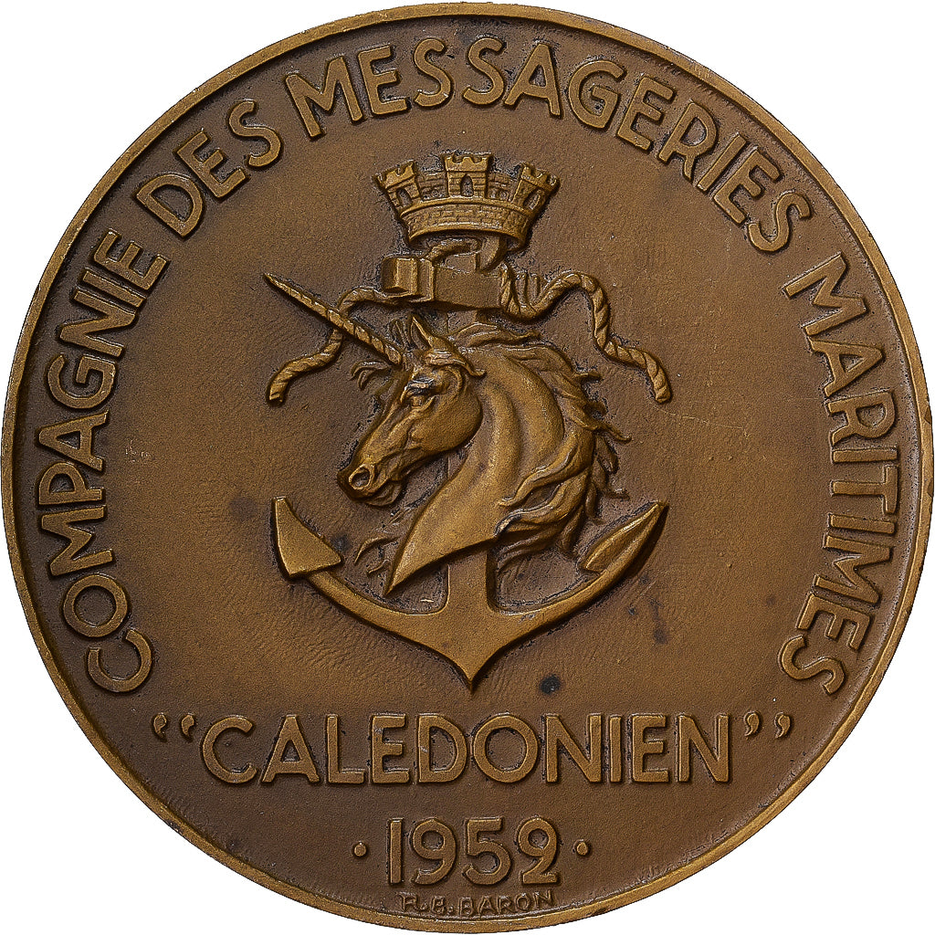 Francja, medal, Compagnie des messageries maritimes Calédonien, 1952, Brązowy