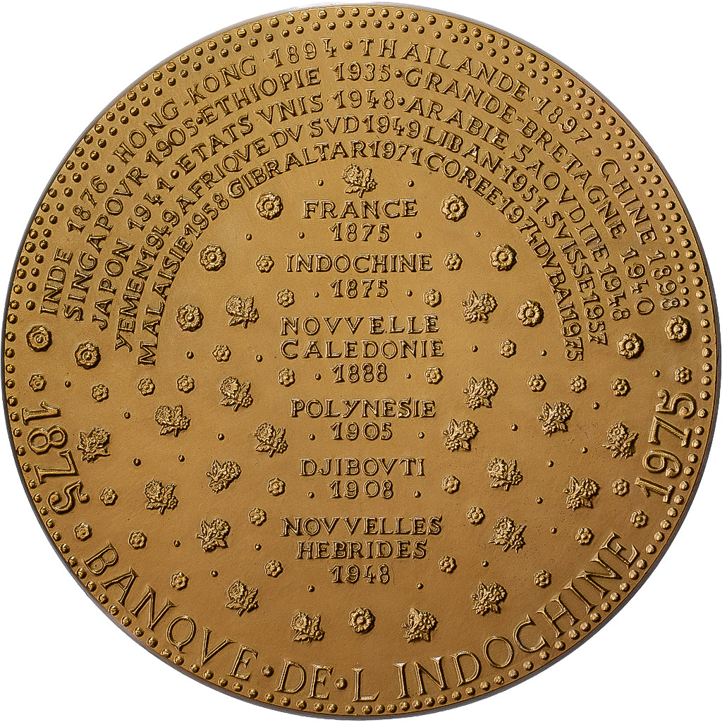 Francia, medaglia, Banque de l'Indochine et de Suez, 1975, Bronzo, De Jaeger