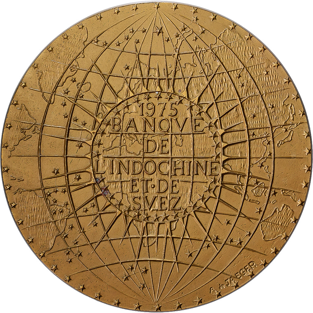 Francia, medaglia, Banque de l'Indochine et de Suez, 1975, Bronzo, De Jaeger