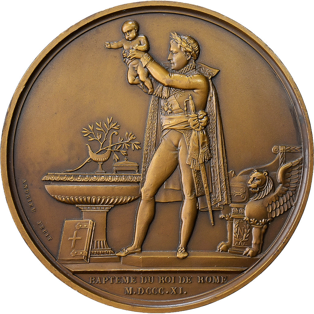 Francia, medaglia, Napoleon I, Baptême du Roi de Rome, MDP, Bronzo