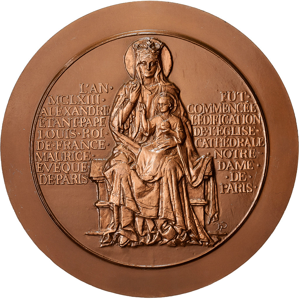 Francia, medalla, VIIIème Centenaire de Notre Dame De Paris, 1963, Bronce