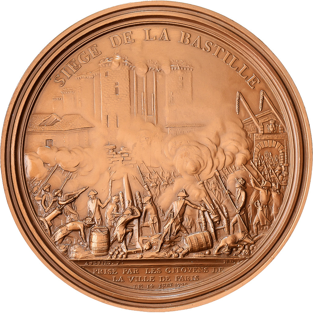 França, medalha, Révolution Française, Siège de la Bastille, 1981, Bronze