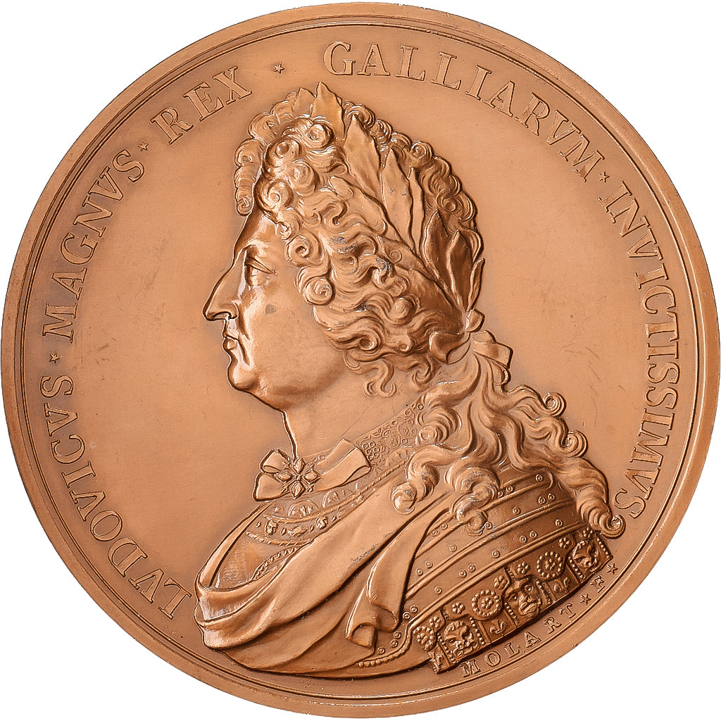 Francia, medaglia, Louis XIV, Château de Versailles, 1687, Bronzo, Molart