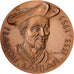 Francja, medal, François Rabelais, Brązowy, Joly, MS(63)