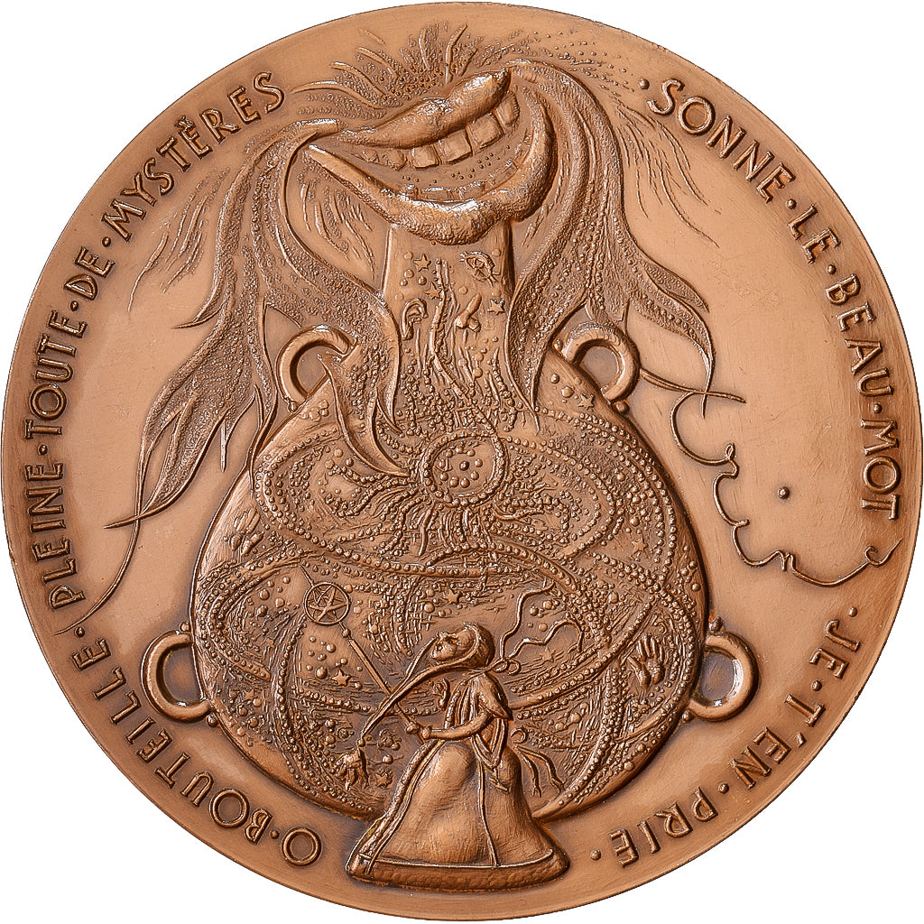 Francja, medal, François Rabelais, Brązowy, Joly, MS(63)