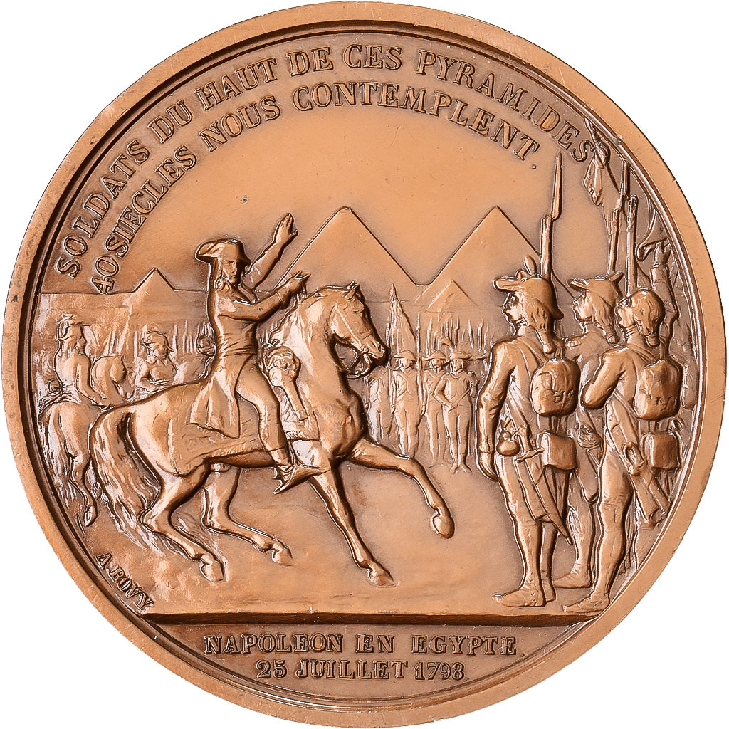 France, Medal, Bonaparte en Egypte, 1798, Bronze, Bovy, Restrike, MS(63)