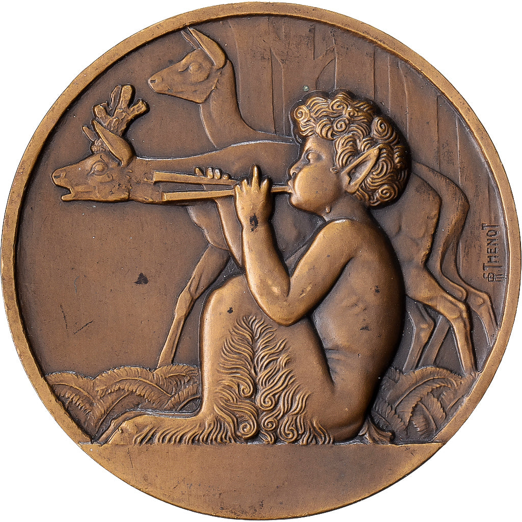 Francia, medaglia, Jeune Faune à la Flute, Bronzo, Thenot, SPL-