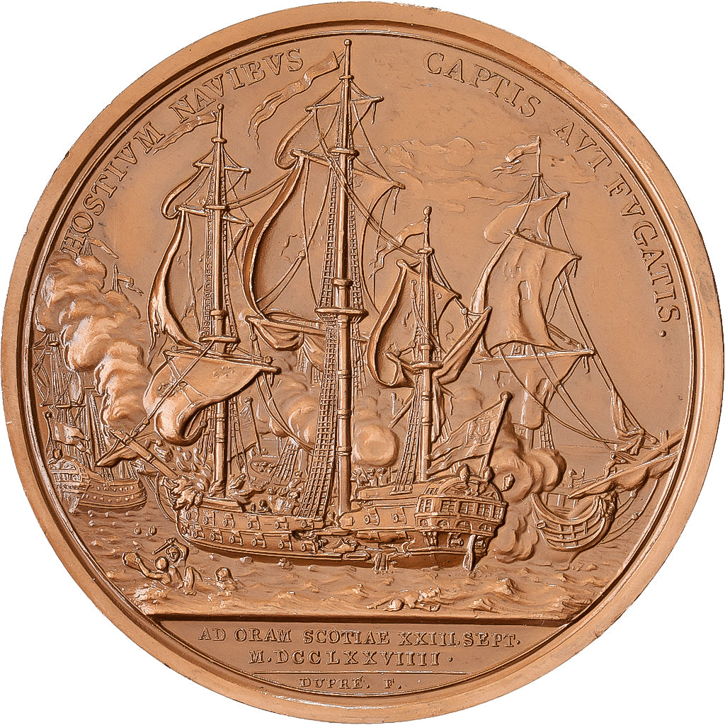 Francja, medal, John Paul Jones, Capture de la Frégate HMS Sérapis, 1779