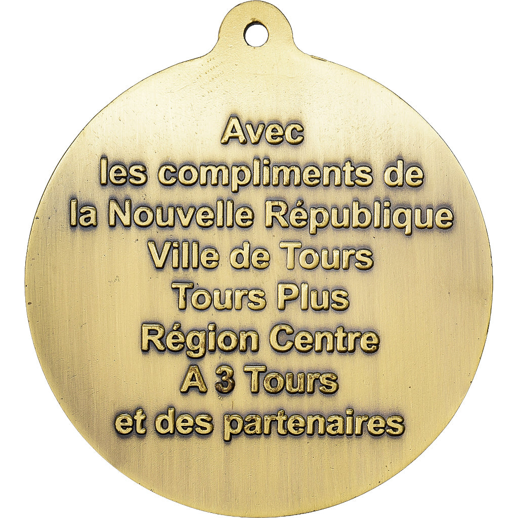 Francia, medaglia, 10 et 20 Kms Tours, La Nouvelle République, Rame-ottone