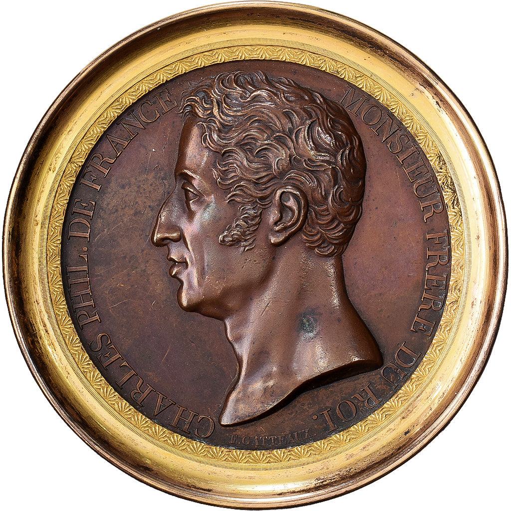 França, medalha, Visite à la Monnaie, Charles-Philippe de France, 1818