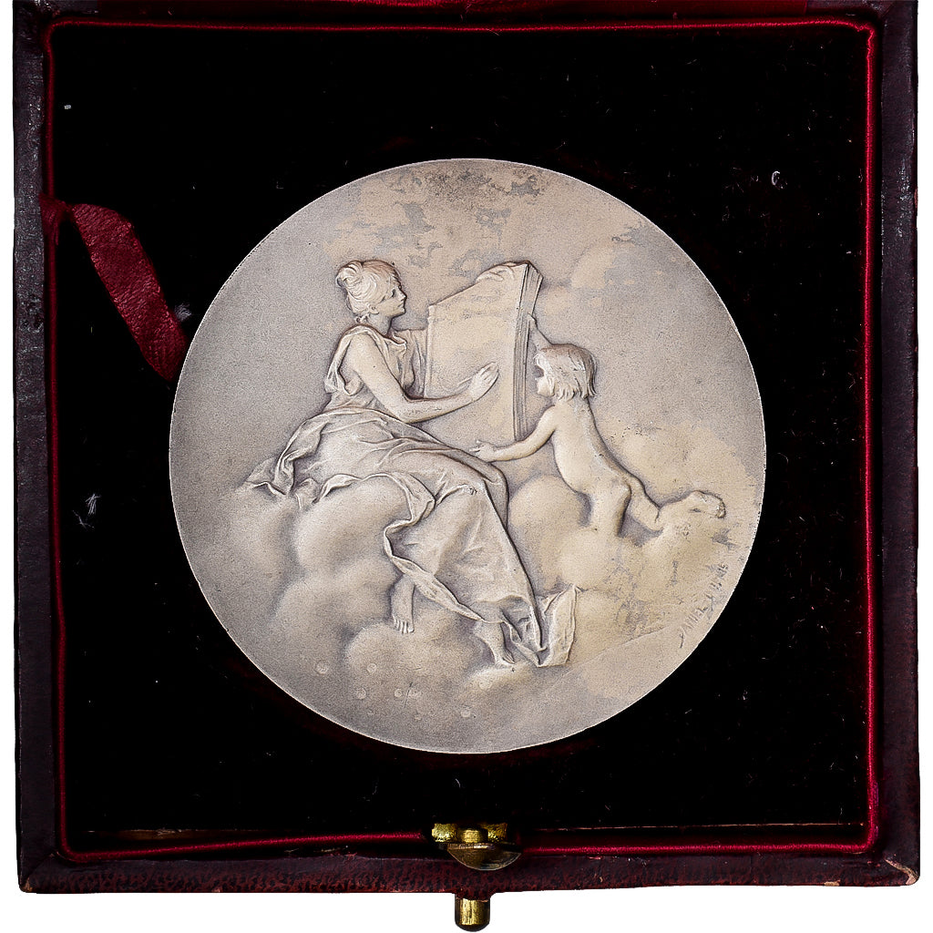 França, medalha, Cinquantenaire des Grands Magasins du Louvre, 1905, Prata