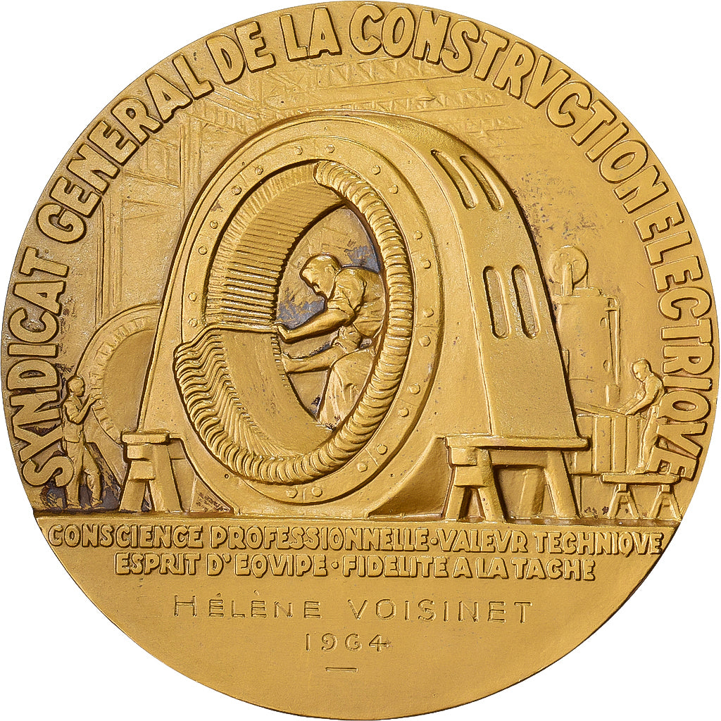 Francia, medaglia, Art Déco, Syndicat Général de la Construction Electrique