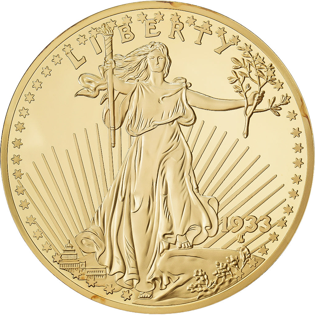 France, Medal, Twenty Dollars Liberty, Copper Plated Silver, MS(65-70)