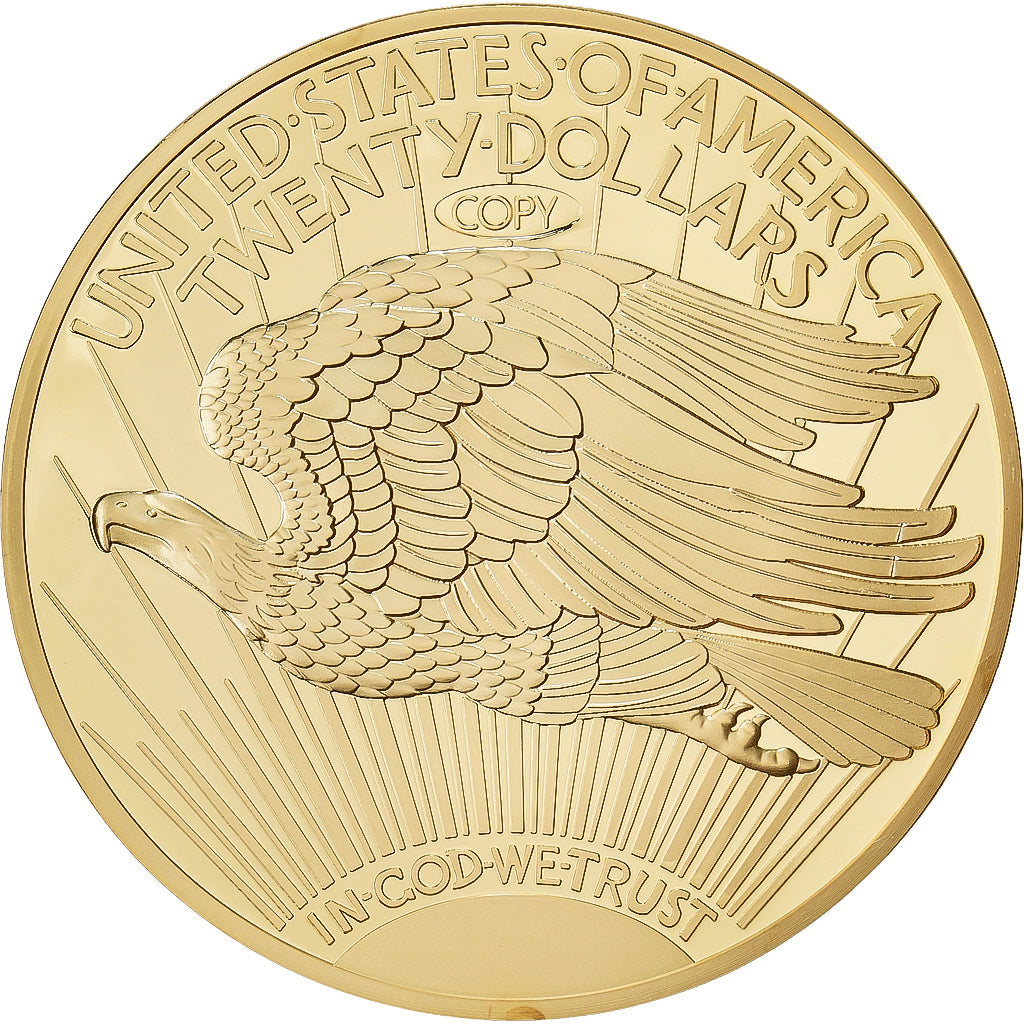 France, Medal, Twenty Dollars Liberty, Copper Plated Silver, MS(65-70)