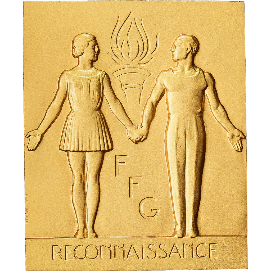 France, Médaille, Fédération française de Gymnastique, 1988, Gilt Bronze