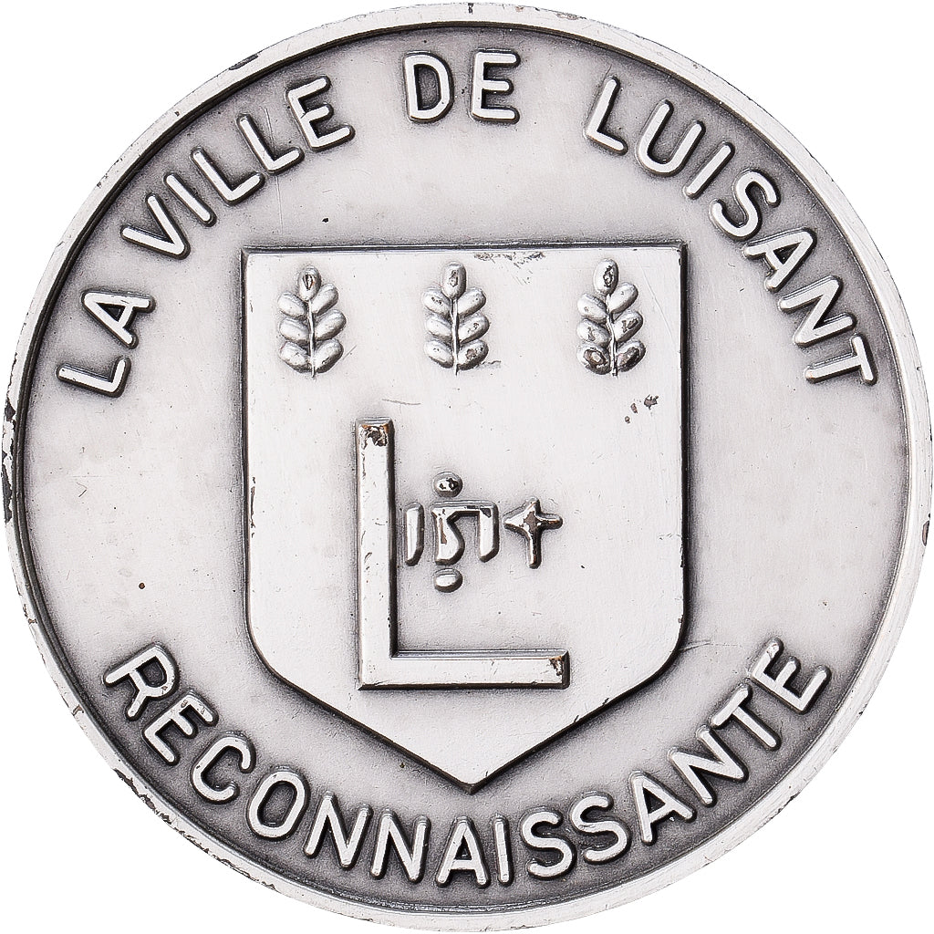 Francja, medal, Ville de Luisant, Brąz posrebrzany, AU(55-58)