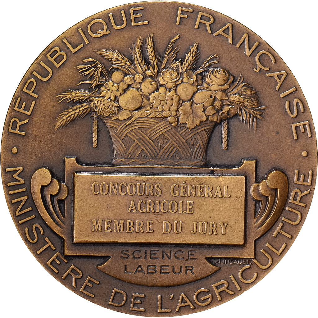 Francia, medaglia, Concours Général agricole, Bronzo, Lindauer, SPL