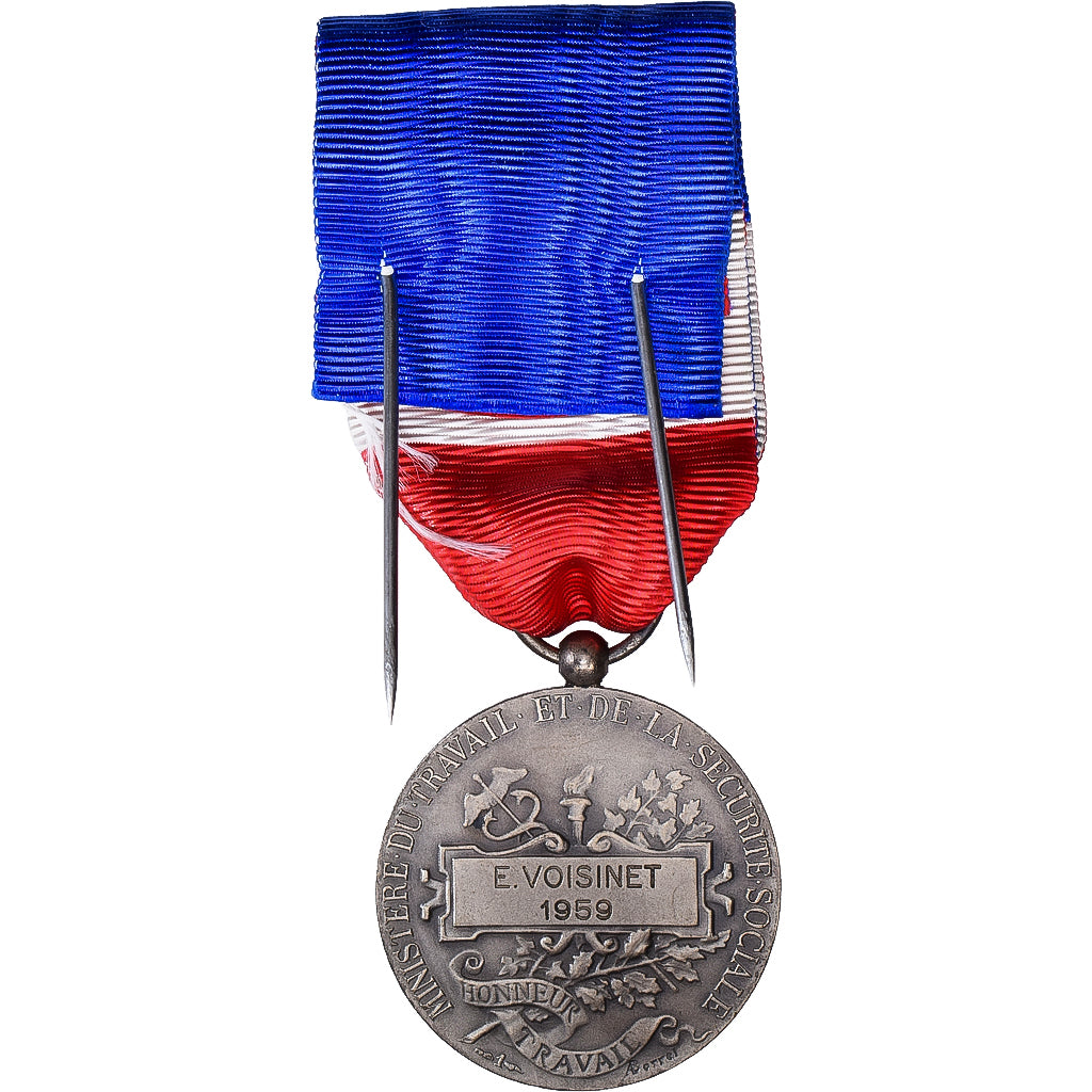 France, Honneur-Travail, République Française, Medal, 1959, Excellent Quality