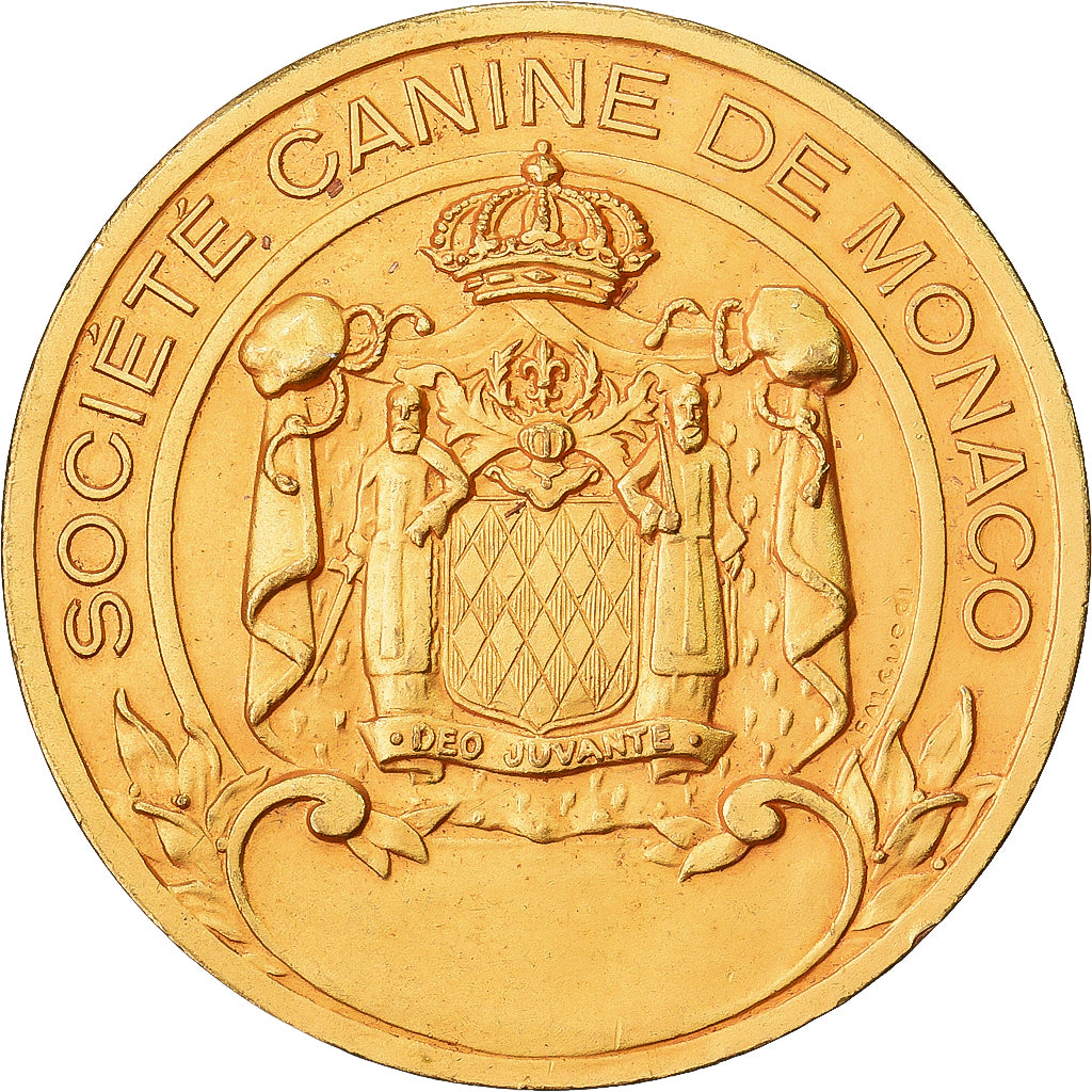 Mónaco, medalla, Société Canine de Monaco, Bronce dorado, Falcucci, EBC