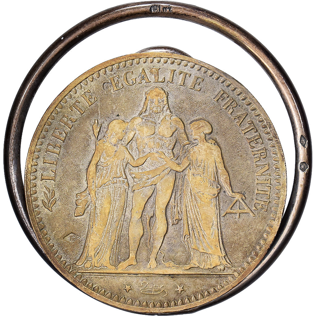 França, medalha, Pince à Billets, 5 francs Hercule, Bronze Prateado, EF(40-45)