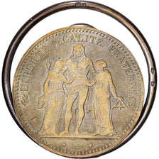 France, Medal, Pince à Billets, 5 francs Hercule, Silvered bronze, EF(40-45)