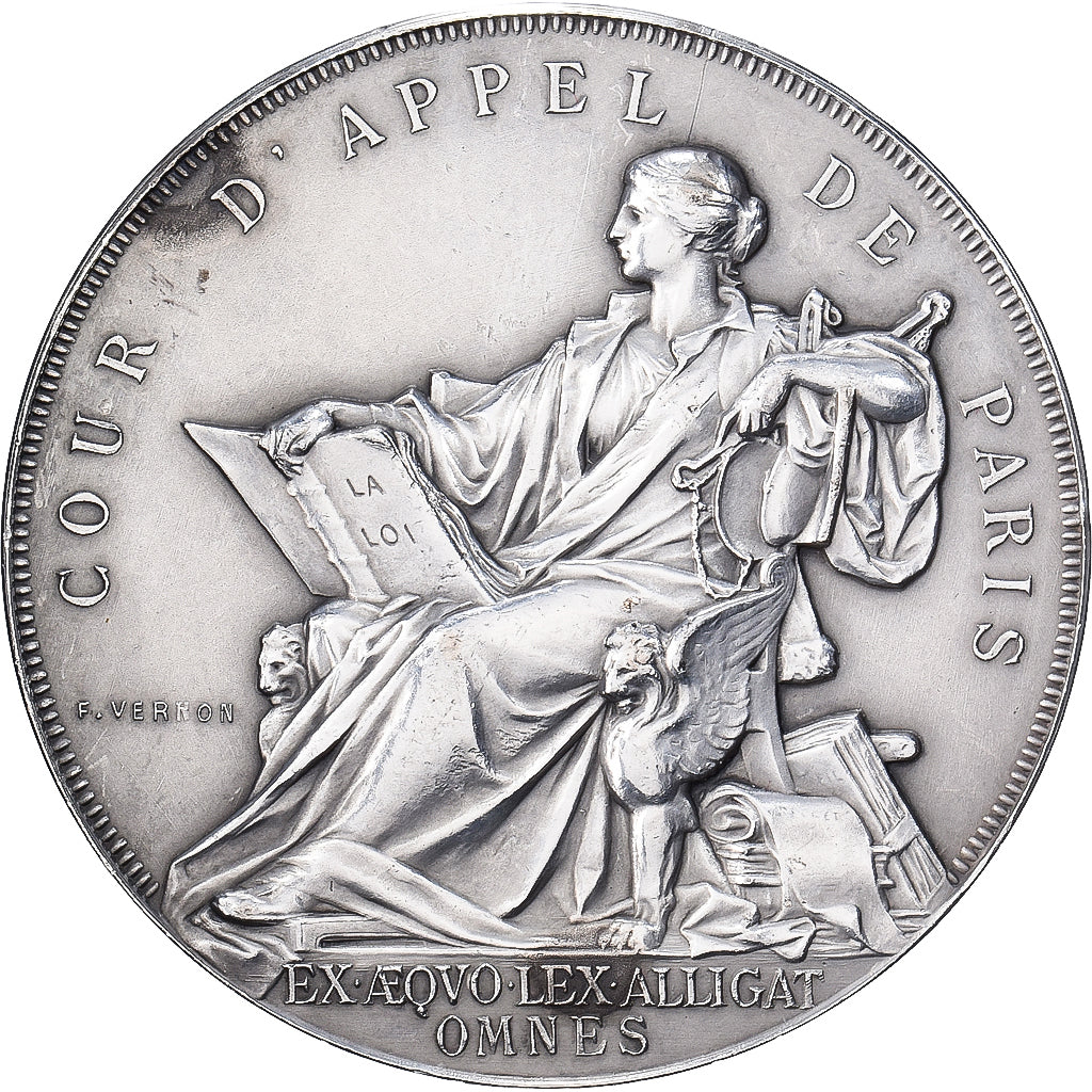France, Medal, Cour d'Appel de Paris, Silver, AU(55-58)