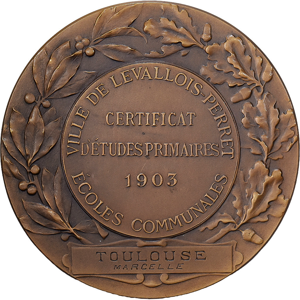 França, medalha, Certificat d'Etudes Primaires, Ville de Levallois-Perret