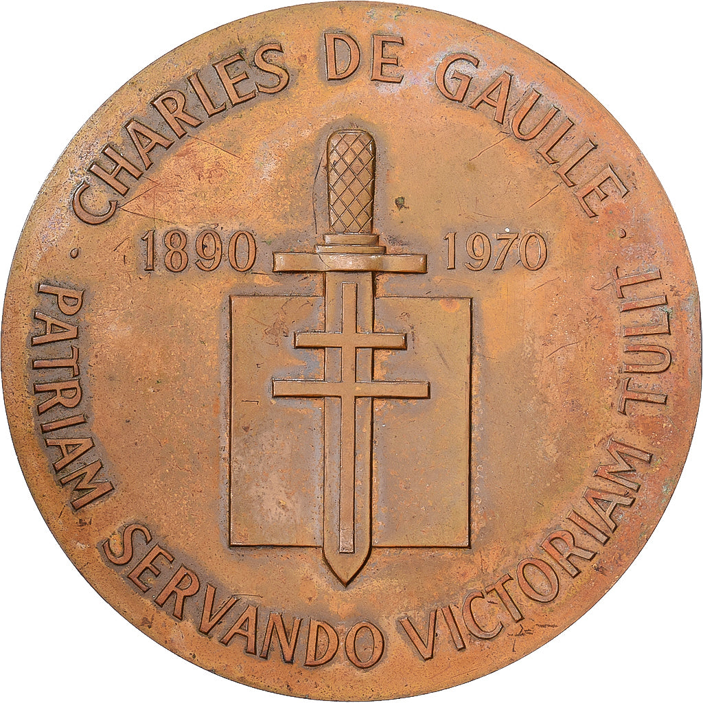 França, medalha, De Gaulle, Patriam Servando Victoriam Tvlit, 1970, Bronze