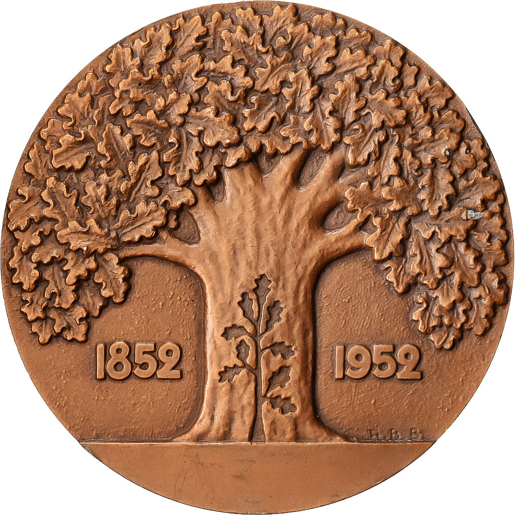 Francja, medal, Banque, Crédit Foncier de France, 1952, Brązowy, Baron, MS(63)