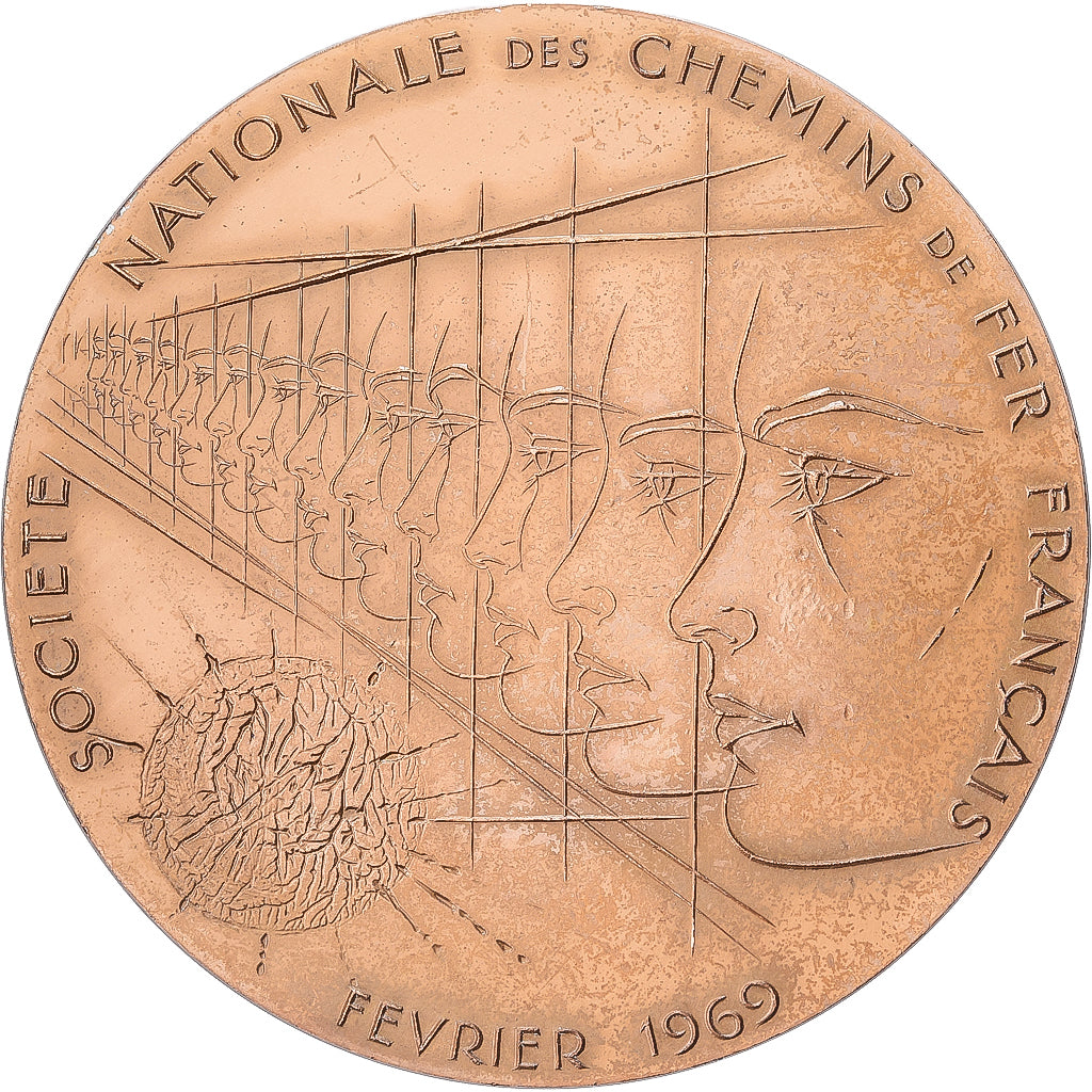 Francia, medalla, Liaison électrique Paris - Côte d'Azur, 1969, Bronce, EBC