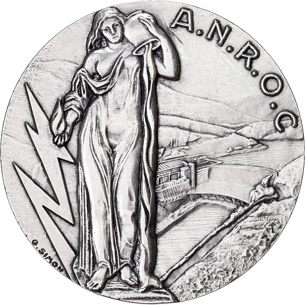 Francja, medal, A.N.R.O.C, Brąz posrebrzany, Simon, Gaz de Bordeaux, MS(63)