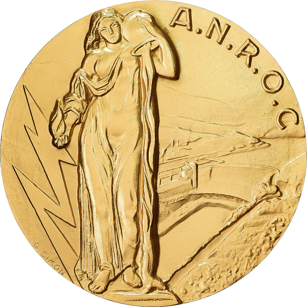 França, medalha, A.N.R.O.C, 1980, Bronze Dourado, Simon, Gaz de Bordeaux