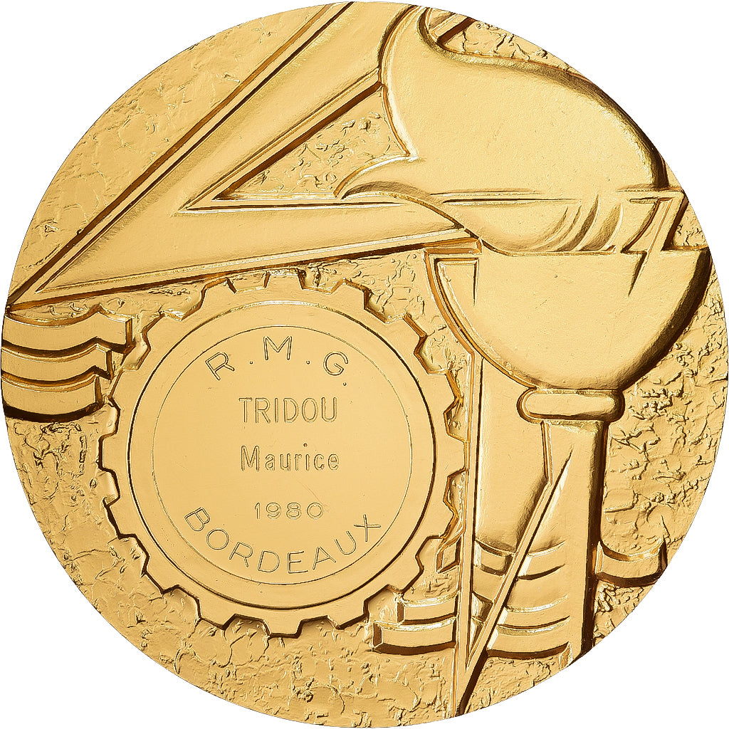 França, medalha, A.N.R.O.C, 1980, Bronze Dourado, Simon, Gaz de Bordeaux
