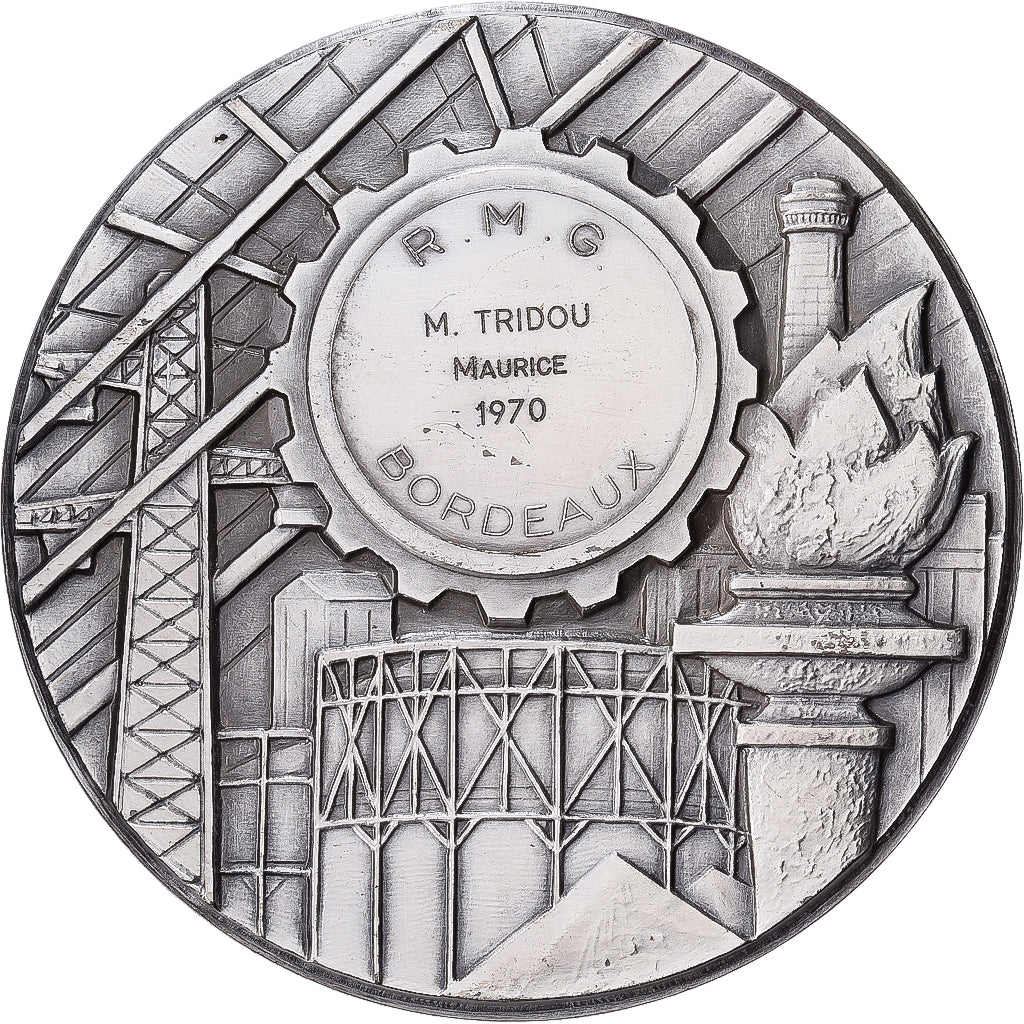 France, Médaille, R.M.G, 1970, Bronze argenté, SPL, Simon, Gaz de Bordeaux
