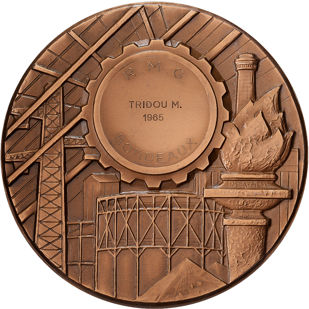France, Médaille, R.M.G, 1965, Bronze, SPL, Simon, Gaz de Bordeaux