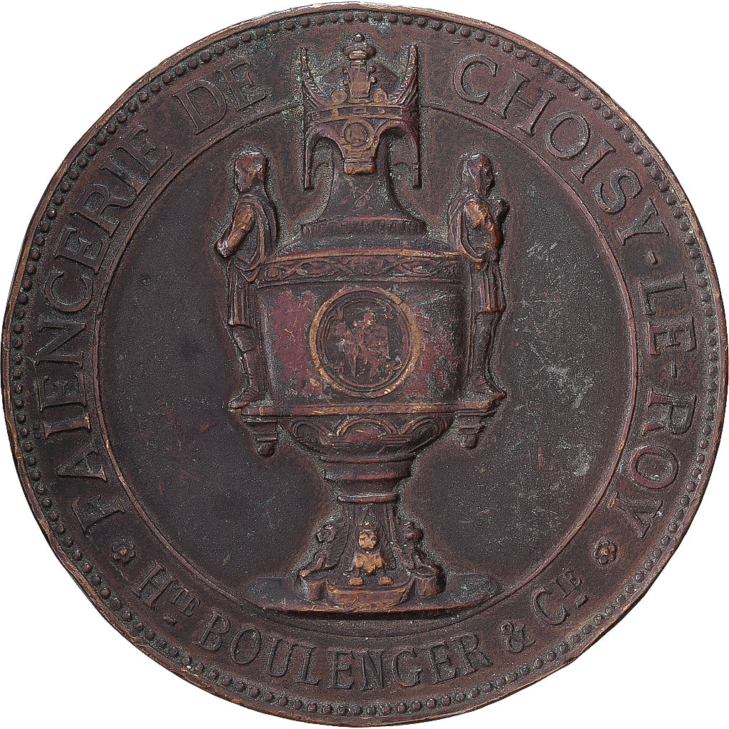 França, medalha, Faiencerie de Choisy-Le-Roy, 1896, Bronze, EF(40-45)
