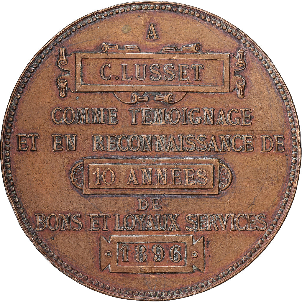 França, medalha, Faiencerie de Choisy-Le-Roy, 1896, Bronze, EF(40-45)